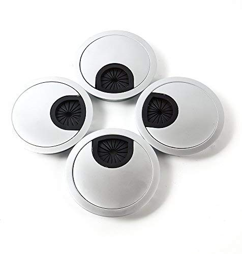 Passacavo in acciaio inox per scrivanie, per riordinare i cavi del computer, 4 pezzi 4X50mm