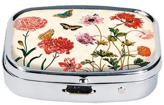 Fridolin 18294 Pillendöschen Maria Sibylla Merian - Blumen, Metall, 5,1 x 1,8 x 3,6 cm