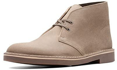 Clarks mens Bushacre 2 Chukka Boot, Taupe Distressed Suede, 8 US