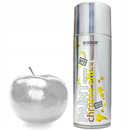 Spray Chromeffekt Silber - Metallic-Lack 400 ml - Aerosol-Farbe für Malerei und Dekoration sowie Renovierung - Schnelltrocknende Sprühlack für Metalloberflächen Holz, Glas, Keramik und Kunststoffen