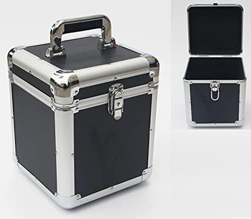 Vinyl 7 inch Single DJ-Case LPs für 70-100 Platten - 21,5 x 26 x 21 cm - schwarz