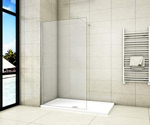Aica Sanitär Duschwand Walk In Dusche 90cm Duschabtrennung 8mm NANO Glas Duschtrennwand 200cm Höhe