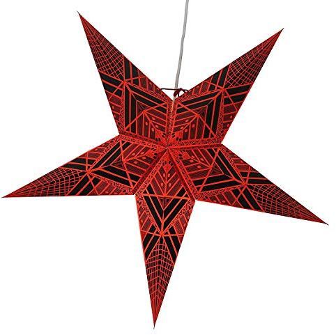 Casalanas Black Syrma, 66 cm Papierstern, Fensterschmuck,Weihnachtsstern aus Papier, 5 Zacken