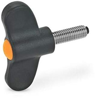 Flügelschraube mit Druckzapfen, Durchmesser 55mm, M8x20, orange