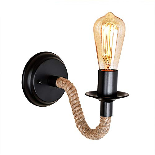 Moderne Hanf Seil Wandleuchte Vintage Metall Wandleuchte E27 Klassische kreative Schlafzimmer Küche Bar corridoio Restaurant Loft Caffetteria Korridor Hotelzimmer 230V Industrie Wandbeleuchtung