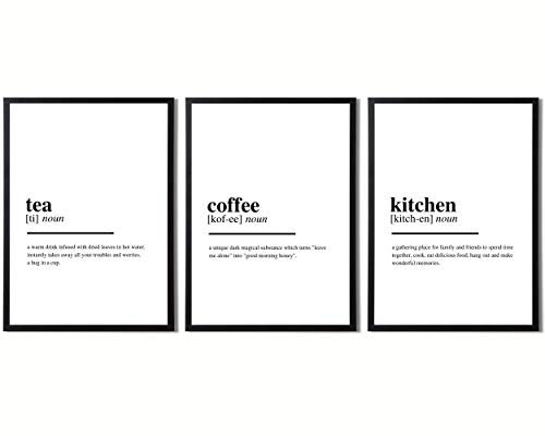 State Media Vision Kitchen Definition Prints Poster Pack - 3 Pack Definition Prints Includes Tea, Coffee and Kitchen (A4 (29.7cm x 21cm))
