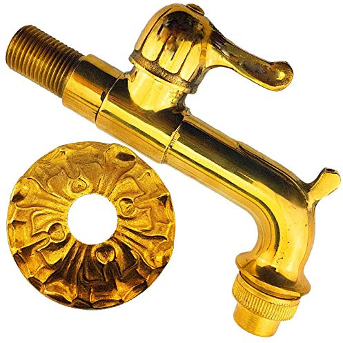 Nostalgie Auslaufventil 1/2 Zoll AG | Wasserhahn Antik blank mit Hebelgriff