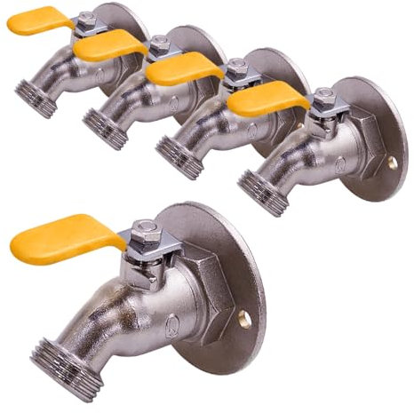 Midline Valve Sillcock S3538-5 Sillcock Schlauch-Lätzchen mit übergroßem Flansch, 1,9 cm, FIP-Einlass x MHT-Auslass, verchromtes Messing (5er-Pack), 3/4 3/4 Zoll