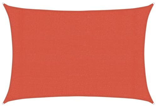 vidaXL Voile d'Ombrage Protection Voile Solaire Voile de Parasol Anti UV Jardin Patio Terrasse Balcon Extérieur 160 g/m² Terre Cuite 3x4,5 m PEHD