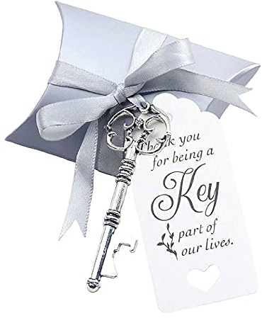 SH-RuiDu 50pcs Vintage Key Bottle Opener, Candy Box with Gift Tag Wedding Favours for Wedding Party Favours