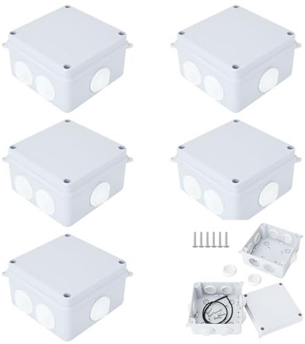 MIVIDE 6PCS 100 * 100 * 70mm IP65 Junction Box, Outdoor Junction Box Waterproof, Electronics Box, Waterproof Cable Box, Surface Mounted External Junction Boxes