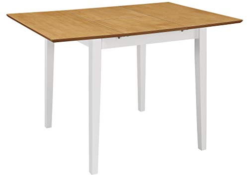 Makastle Ausziehbarer Esstisch Küchentisch (80-120) x80x74 cm Esszimmertisch für 4 Personen, Speisetisch Tisch für Wohnzimmer Esszimmer, Weiß MDF