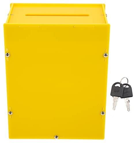 Alipis Ballot Box Mit Schlitz Und Schloss Wandmontierte Spenden Und Vorschlagsbox Robustem Für Fundraising Und Kundenfeedback Gelb