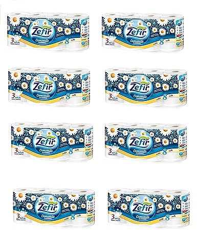 Livette 64 Rollen Toilettenpapier 157 Blatt, Kamillenpapier, Klopapier, WC-Papier 3 lagig Kamillenduft