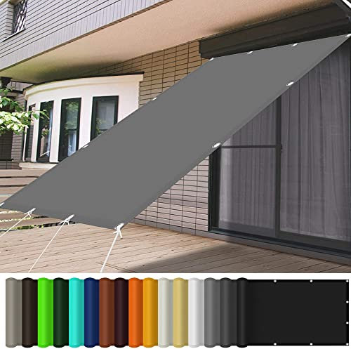 Tenda a Vela Parasole Rettangolare 1.6 x 3 m Impermeabile Tenda A Vela Ombreggiante per Giardino, Balcone, Piscina, Tenda a Vela, Grigio Chiaro