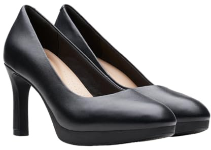 Clarks Zapatos de tacón Ambyr2 Braley para Mujer, Piel Negra, 39.5 EU