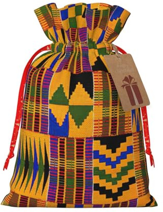Afrikanische Weberei Wiederverwendbare Weihnachts- und Festival-Geschenktüten, Geschenkverpackungs-Taschen-stilvolle Stoff-Taschen
