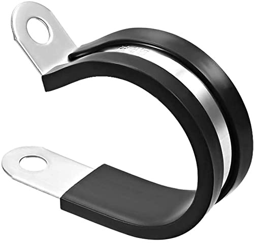 XYWHPGV Collier de serrage de câble de 45 mm 304 collier de serrage isolé en caoutchouc en acier inoxydable 304 collier de serrage en métal en forme de R 5 pièces(add60 d50f1 d80ec f6536 62e77 5486a