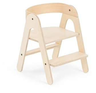 Mamatoyz 16MINISTEP Sgabello mini torre Montessori Ministep, gradino bambini bagno, gradino legno naturale, scaletta 2 gradini per bambini, scaletta Montessori per bambini