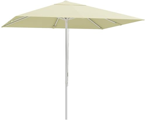 Outsunny Parasol de jardin parasol droit parasol extérieur carré 2,48 x 2,48 x 2,50 m, 2 hauteurs réglables, toile haute densité 180 g/m², aluminium et métal, beige