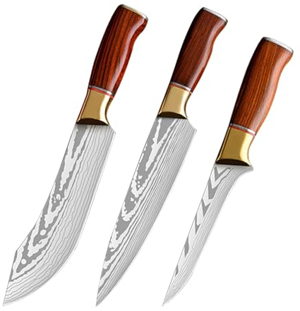 Damasco 70Cr17 In Acciaio Inox Da Cucina Chef Coltello Set Mannaia Pesce Verdure Affettatrice for Disossare Coltelli Da Macellaio Professionali