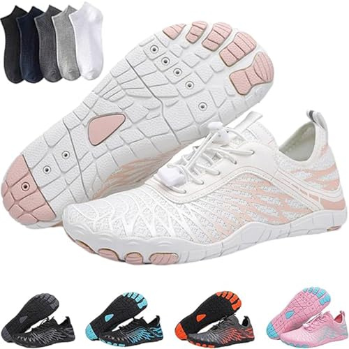Chaussures de randonnée pieds nus pour femme et homme, chaussures pieds nus professionnels à bout large, saines et antidérapantes, respirantes, chaussures pieds nus, blanc, 37/38 EU
