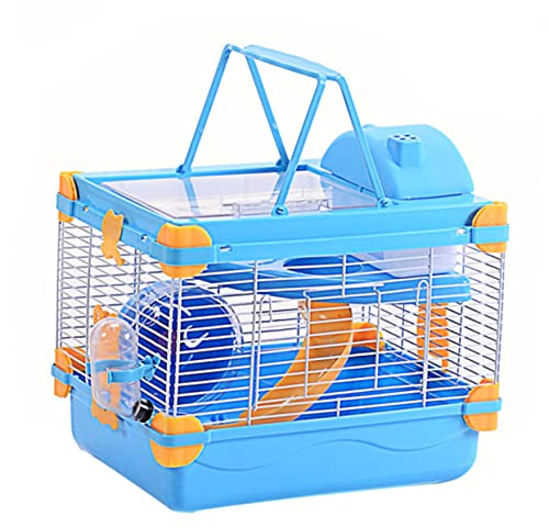 Yardwe 1satz Transparentes Hamsterkäfig Lagige Hamstervilla Blau-orange Leicht Zu Reinigen Mit Optimaler Luftzirkulation Für Kleine Haustiere