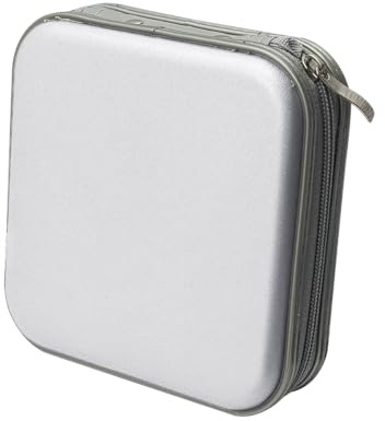 ZONADAH 40 Capacity CD DVD Case Wallet Hard Cover Carry Case Portable Wallet Case Holder DJ Disc Storage Organiser Bag Silver