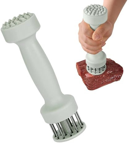 Generisch Fleischklopfer Edelstahl Fleischzartmacher, Manueller Steakhammer Professionelle Nadel Fleisch Tenderizer Fleischhämmer für Hühnerbrüste Steak Schnitzel Rindfleisch - Fleischhammer,