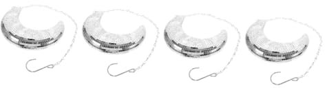 Ciieeo 4pcs Moon Shaped Disco Ball Hanging Mirror Decor for Party Bar Ktv Reflective Surface