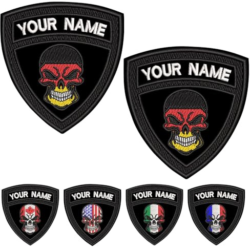 Benutzerdefinierte Namensaufnäher personalisierte Stickerei Namenspatch | Taktische militärische Namensaufnäher individuelle Flaggen-Patches personalisierbar, Eisen-auf/Klett für Clothing, Rucksäcke