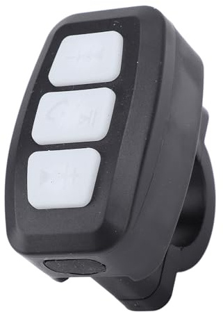 Contrôleur Bluetooth pour Vélo Moto, Télécommande de Téléphone Portable étanche IPX6 pour iOS, Android, Rechargeable, Portée 15M (White)