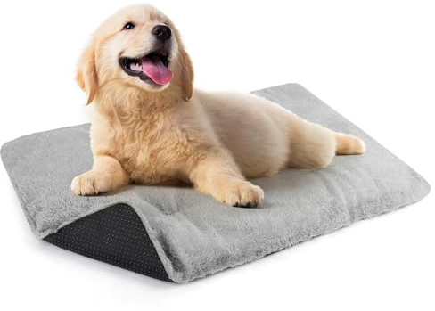 Kaket Hundebett-Matte, selbstheizend, klein, waschbar, rutschfeste Thermomatte, weiche, warme Haustier-Heizmatte für Hunde und Katzen, 45 x 70 cm (Grau, M)