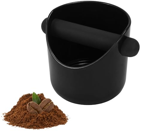 Omevett 450ml Coffee Knock Box Espresso Coffee Grounds Knock Box ABS Non-Slip Shock-Absorbent Barista Knock Box Coffee Machine Accessories with Removable Knock Bar, for Coffee Ground, 10 * 10 * 11CM