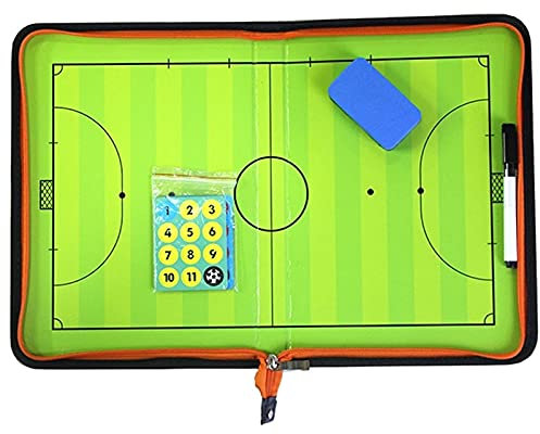 LVUNZJCA Fußball-Taktikbrett, tragbares Brett, Fußball-Trainingsbrett, Reißverschluss, Futsal-Brett, Fußballspiel für Fußballtraining