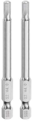QUARKZMAN 2pz Punte per Cacciavite Chiave Esagonale 4mm (H4) Metrico 1/4 Attacco Esagonali 75mm (3) Punta Magnetica Lunghe Acciaio S2 Punta per Trapano Piatta Grado Industriale per Viti