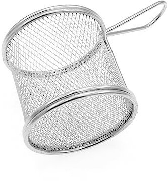 COLLBATH Edelstahl Frittierkorb Rund Mit Mesh Boden Hitzebeständig Griffsicher Korb Für Pommes Frites Und Gemüse Vielseitiges Küchen Sieb Für Braten Und Kochen Zuhause Und Gastronomie