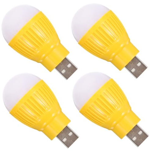 Housoutil 4 Stück Usb Led Kleiner Glühbirnen Notleuchte Tragbar Usb Nachtlicht Für Zuhause Camping Outdoor