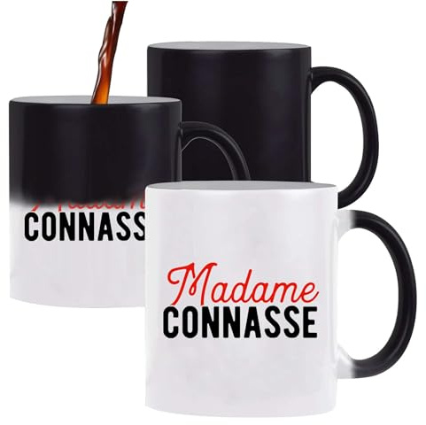 Otshirt Tasse Magique Pas Cher Madame Connasse | Mug qui change couleur avec la chaleur | Idée Cadeau Petite Amie Copine Femme Parfaite Drôle Humour Original Anniversaire Amour Unique