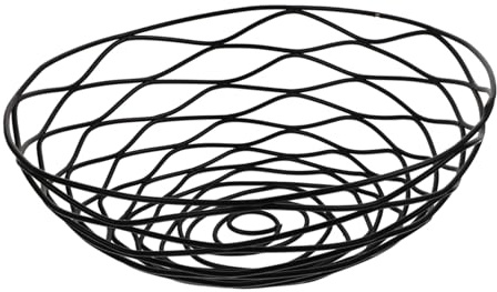 LIFKOME Schwarzer Metall Obstkorb aus Eisen mit Dekorativem Design und Stabiler Drahtstruktur als Brotkorb für Küche und Picknick Praktischer Aufbewahrungskorb