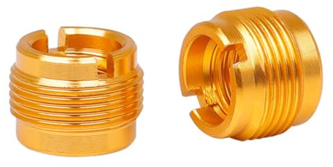 3/8 5/8 Schraubadapter für Mikrofonklemmen aus Edelstahl | 2 Stück, Goldfarben, für Stative und Halterungen, Leicht und Stoßdämpfend