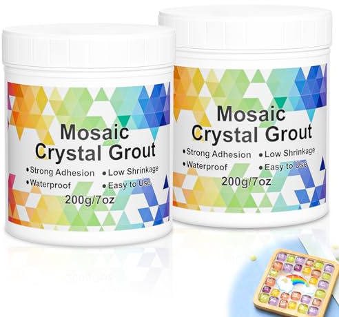 Mosaic Grout, 14.1oz Mosaic Grout for Crafts, Handmade Grouting, Mosaics Tiles Glass DIY Decor, No Need to add Water, Direct Caulking Tile Tools, Translucent