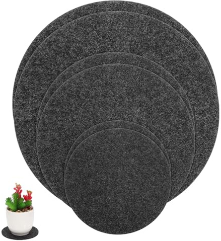 TOYANDONA 6 Pièces Sets de sous Verres Ronds Feutre pour Pots de Fleurs Tapis Absorbants Feutre pour Plantes Diamentres et Protection pour Mobilier et Sols