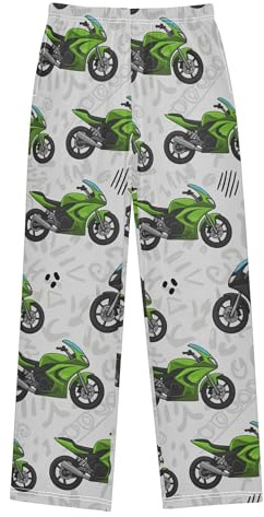 CUPADA Track Pants Motorbike Pattern Design Casual Pajama Pants Sweatpants Athletic Pants for 9-10 Years