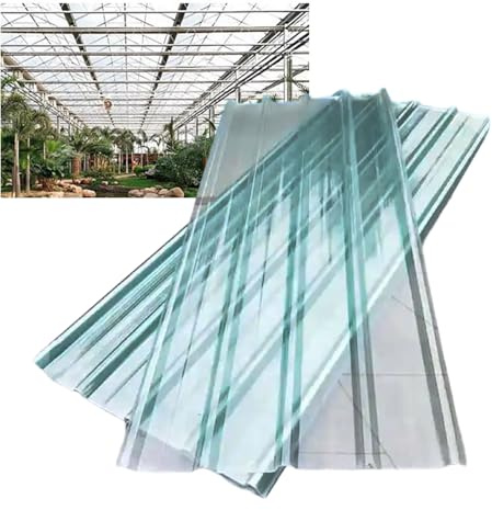 Polycarbonate Roofing Panels, UV Resistant Corrugated Plastic Sheets for Greenhouses and Sheds, Easy Cut Waterproof Daylighting Panels