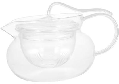 Alipis Heat-Resistant Glass Teapot with Press Handle Transparent Loose Leaf Tea Maker for Home Office Use Teaware with Elegant Design