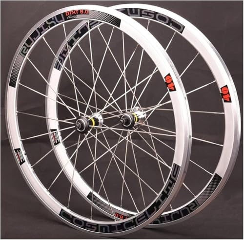 KUNYOS 40MM Rennrad Laufradsatz 700C Doppellagige Felge 20 Uhr Für 7 8 9 10 11 Speed Kassette V-Bremse Schnelle Veröffentlichung Cruiser-Fahrradräder 1990G,Reflective