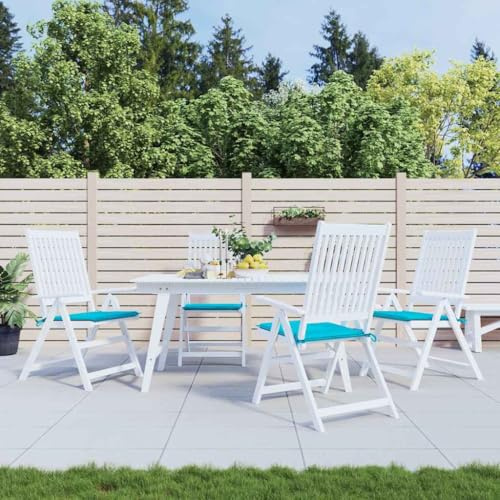 Frdhee Kissen Sitzkissen für Küchenstühle,Gartenstuhl-Kissen 4 STK. Türkis 50x50x4 cm Stoff für Garten, Camping, Gastronomie oder Bistro