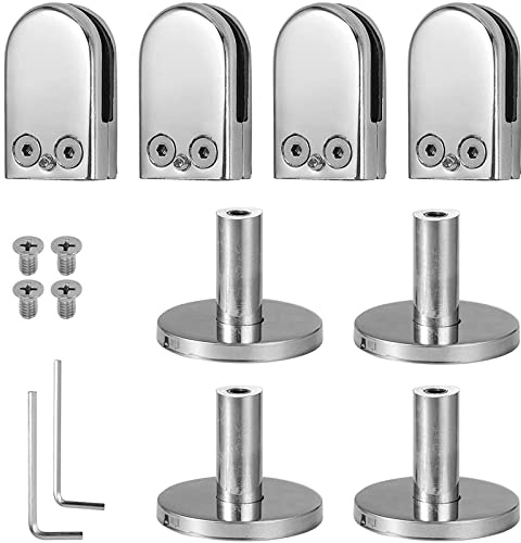 Staffa di supporto in vetro per corrimano scale balaustra, regolabile, in acciaio inox, confezione da 4