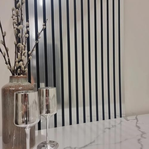 Acoustic Slatted Wall Panels 240 x 60cm – Chrome Metallic Finish | Sound Absorbing Decorative Slat Panels for Home, Office & Commercial Interiors (1 Single Piece)